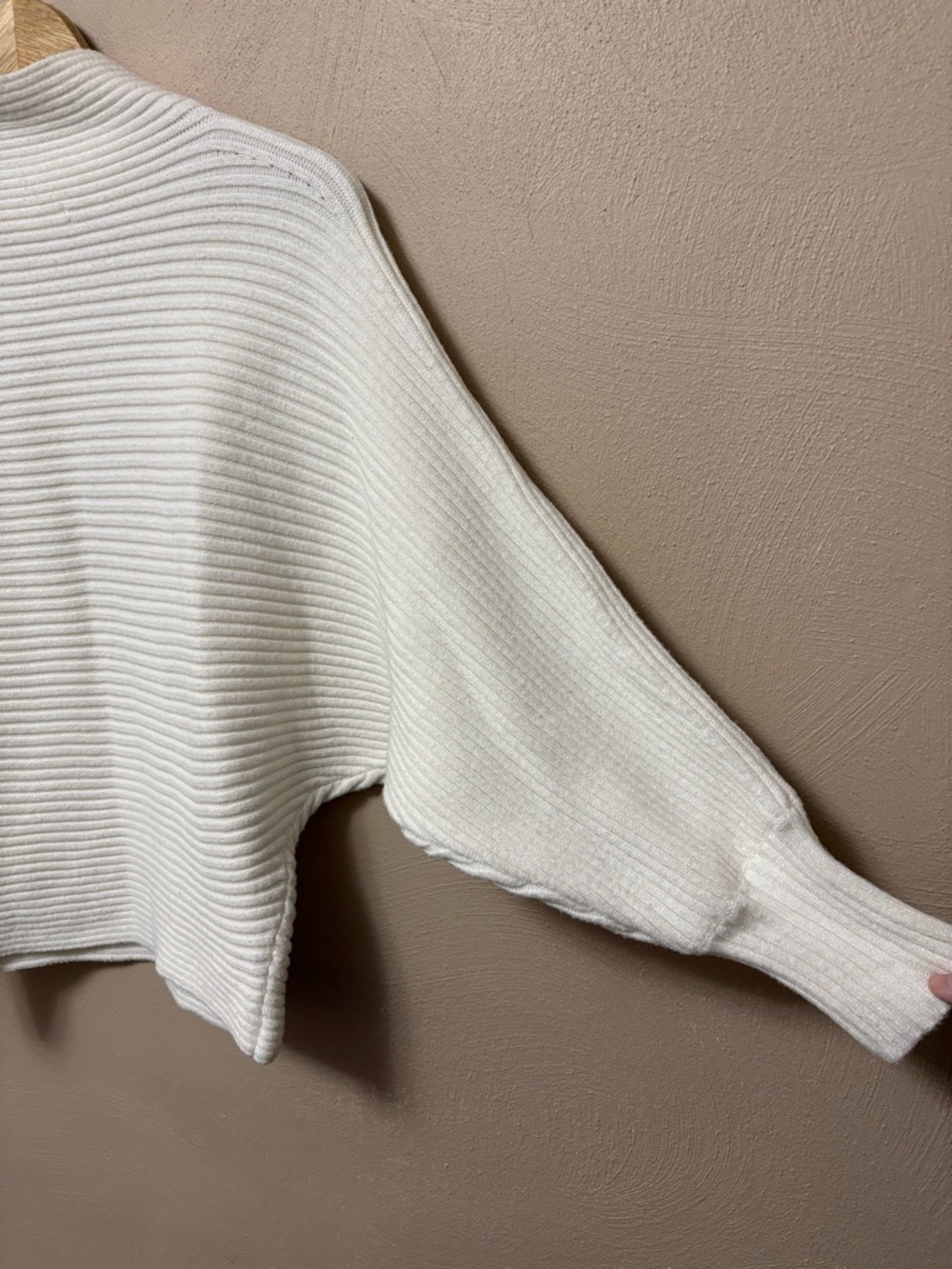 Anthropologie Kendall Mock-Neck Sweater Ivory White Ribbed Size Small - Picture 10 of 14